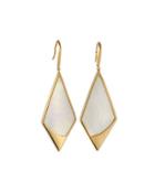 14k Yellow Gold Satin Kite Mother-of-pearl Drop Earrings