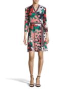 Printed Tie-front Flounce Wrap Dress