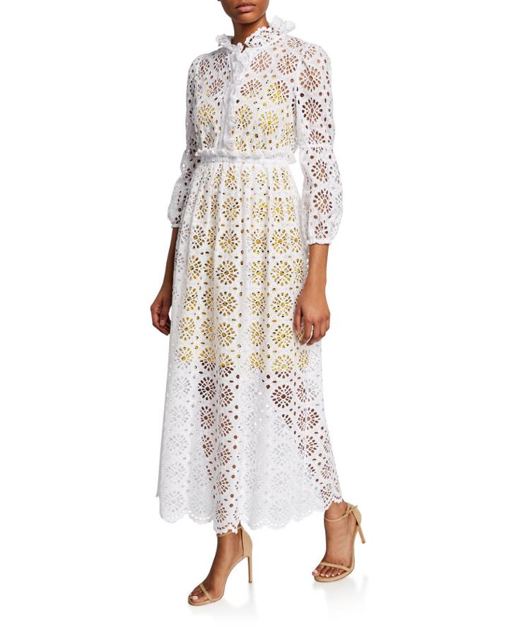 Leandra Eyelet Button-front