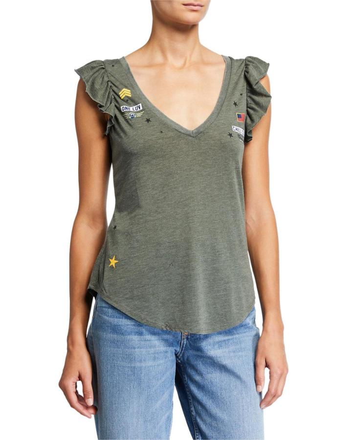 Patch Cap-sleeve Tee