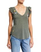 Patch Cap-sleeve Tee