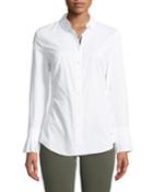 Button-down Pleated-cuff Cotton