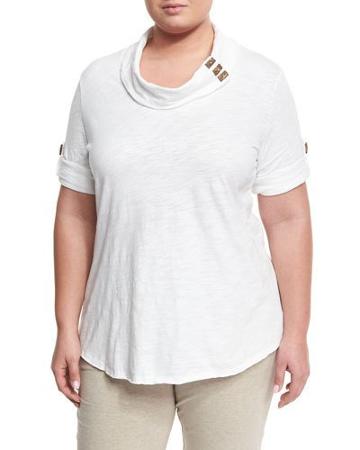 Bayou Button Cowl Top,