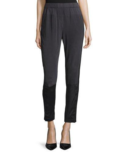 Slim-leg Pull-on Pants, Charcoal