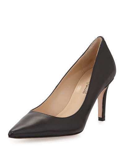 Cissy Pointed-toe Leather Pump, Black