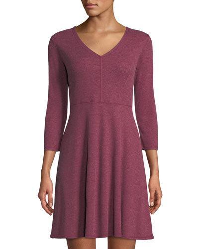 3/4-sleeve Fit-&-flare Dress