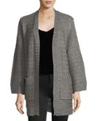 Cable-knit Car Coat-style Cardigan