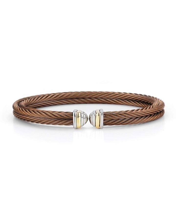 18k Gold Split Cable Bangle Bracelet