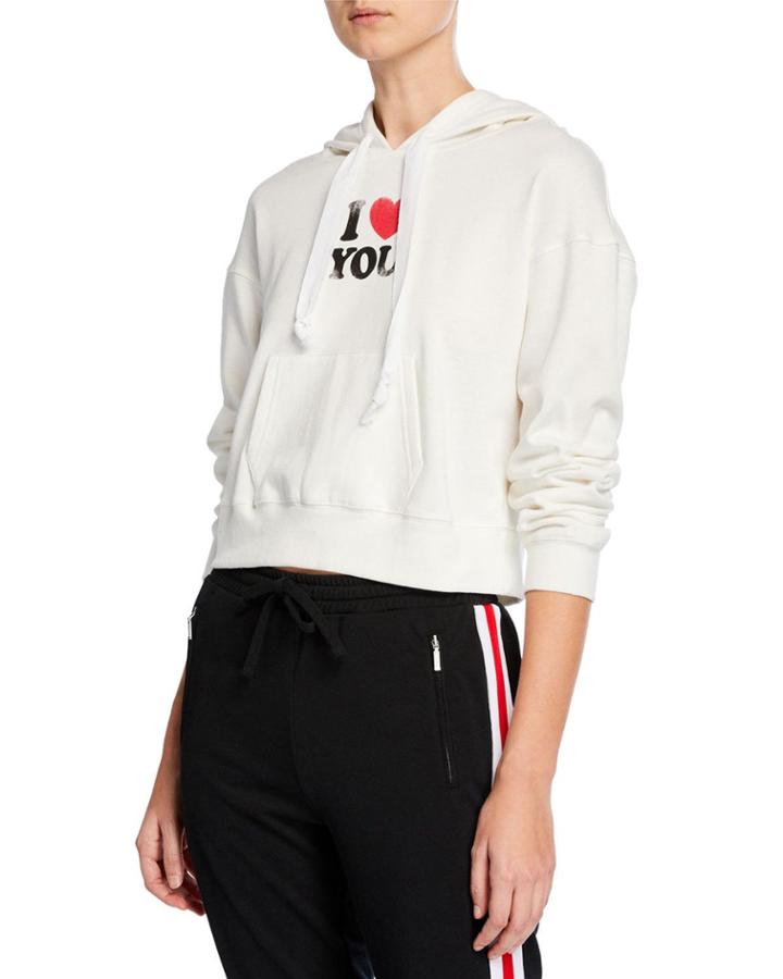 Roxanne I Heart You Cropped Hoodie