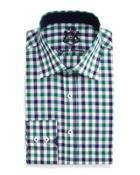 Gingham Check Dress Shirt, Navy/green