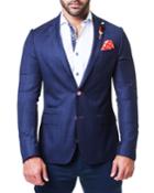 Men's Blazer In Descartes Paint, Blue