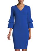 Tiered-sleeve V-neck