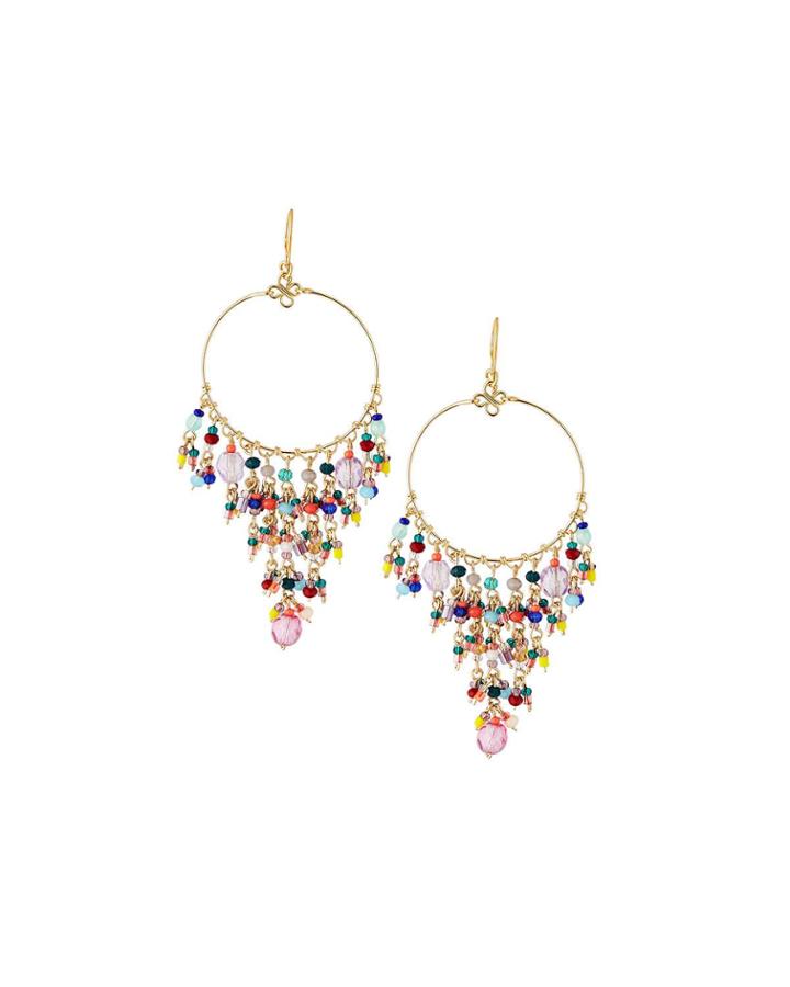 Fringe Hoop-drop Earrings,