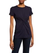 Short-sleeve Knotted-front Tee
