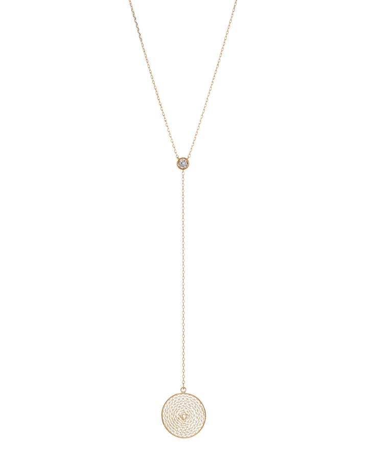Filigree Circle Y-drop Necklace