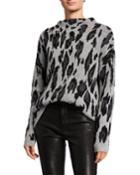 Cashmere Leopard Mock-neck