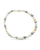 Classic 14k White Gold Multi Tahitian Pearl Necklace,