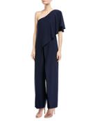 One-shoulder Ruffled Jumpsuit