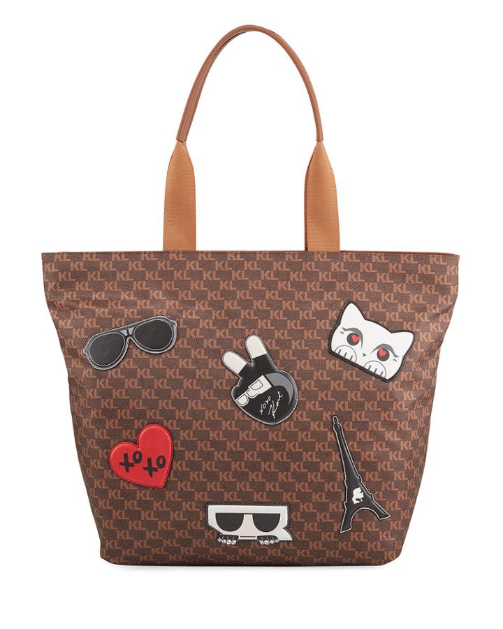 Amour Logo Patch Nylon Tote Bag