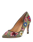 Agostina Floral-embroidered Pump