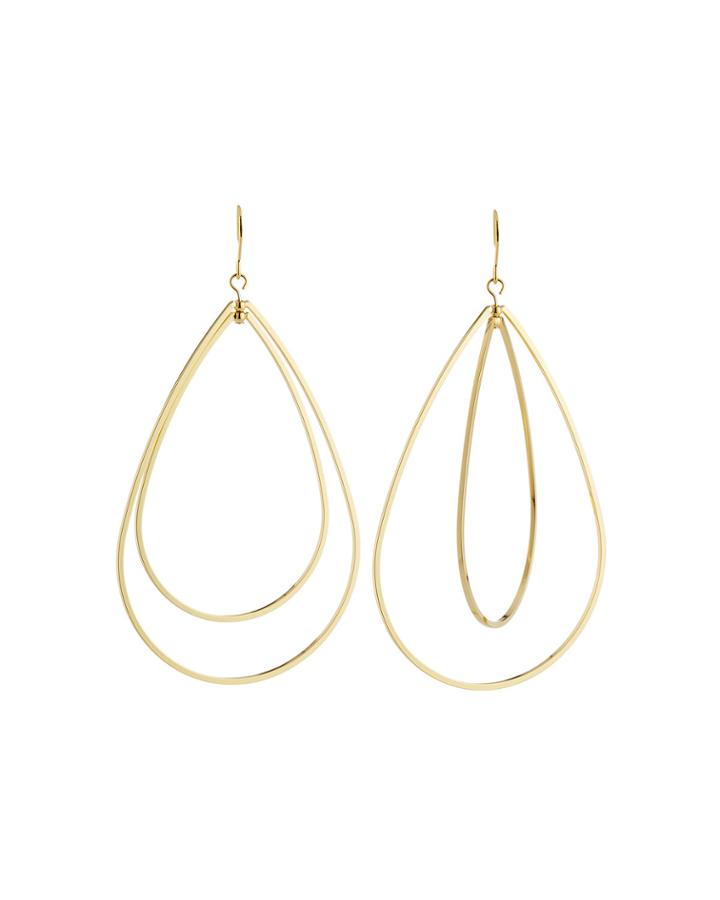 Double Open Teardrop Fishhook Earrings