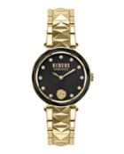 36mm Covent Garden Crystal Watch W/ Studded Bracelet, Yellow Gold