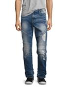 Geno Simple Moto Slim-straight Jeans, Blue