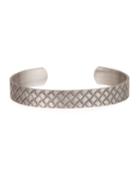 Men's Basketweave Open Cuff Bracelet