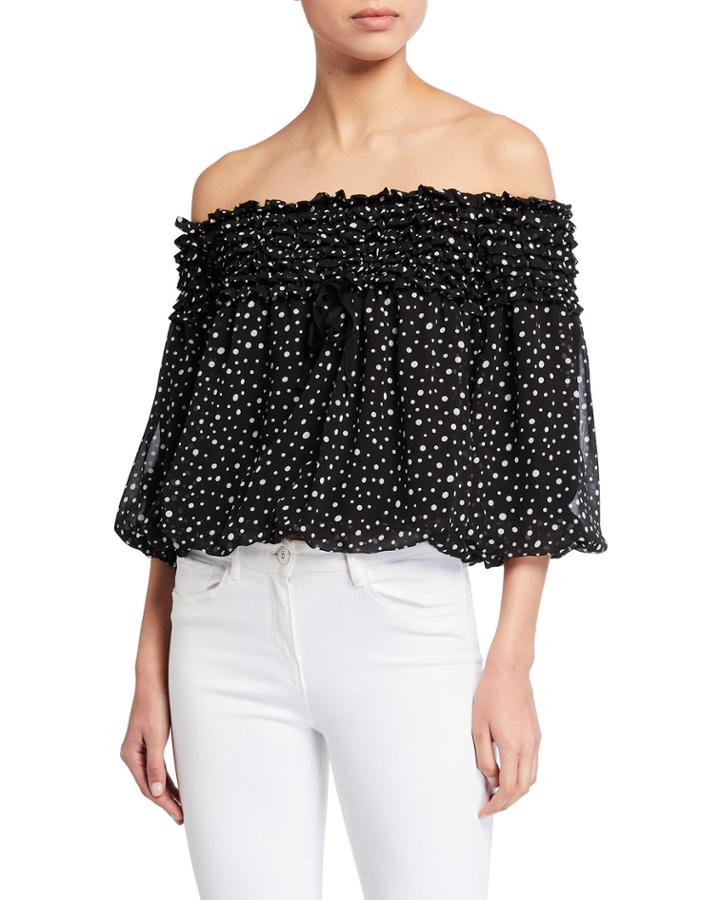 Off-the-shoulder Bubble-hem Top