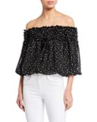 Off-the-shoulder Bubble-hem Top