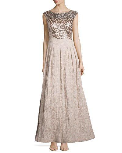Cap-sleeve Sequined