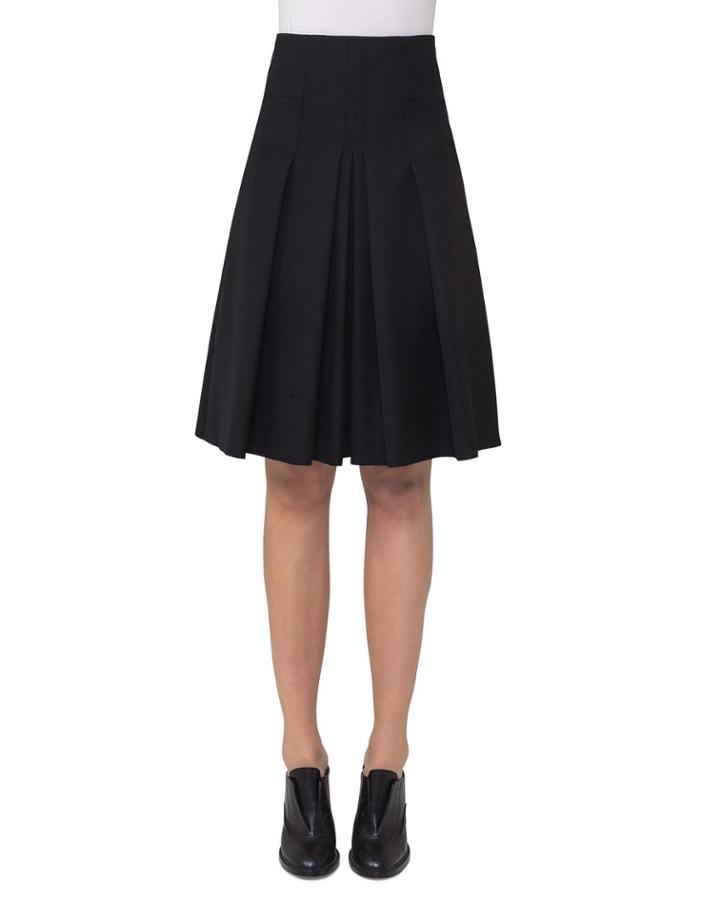 High-waist Pleated A-line