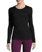 Lace-back Long-sleeve Tee, Black