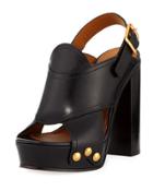 Crisscross Leather Slingback