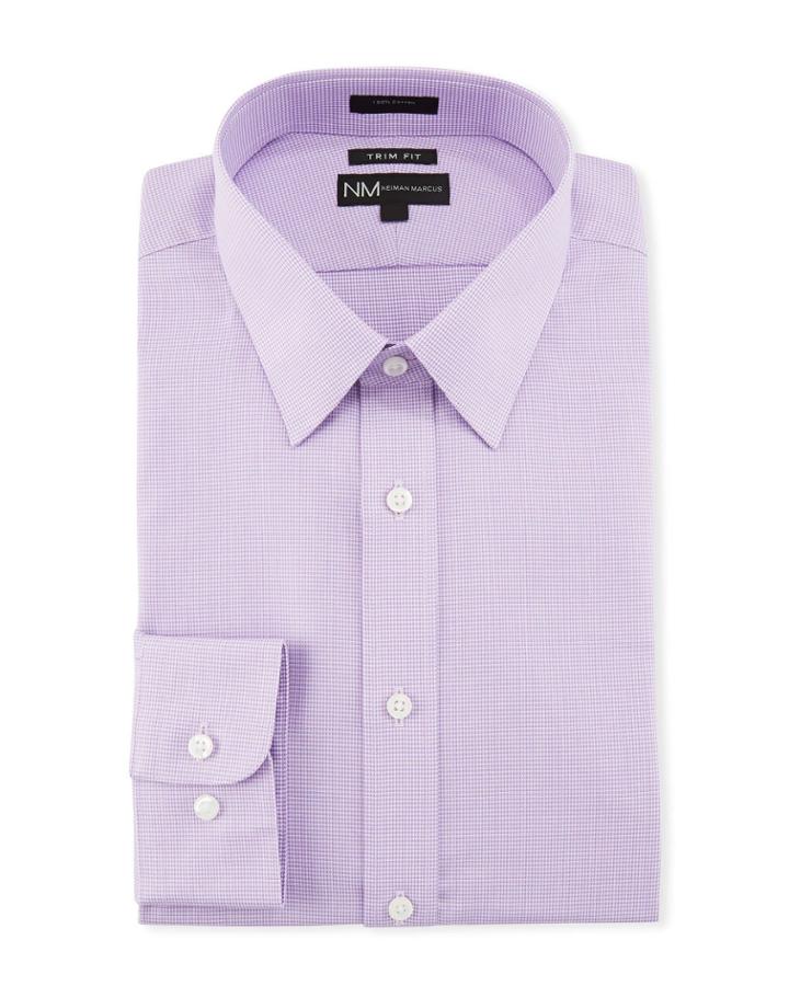 Men's Trim-fit Regular-finish Texture Solid Dress