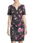 Side-drape Floral-print