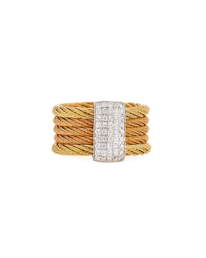 Classique Multi-row Ring W/ Diamond Station,