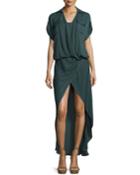 From The Ashes Silk Faux-wrap Dress