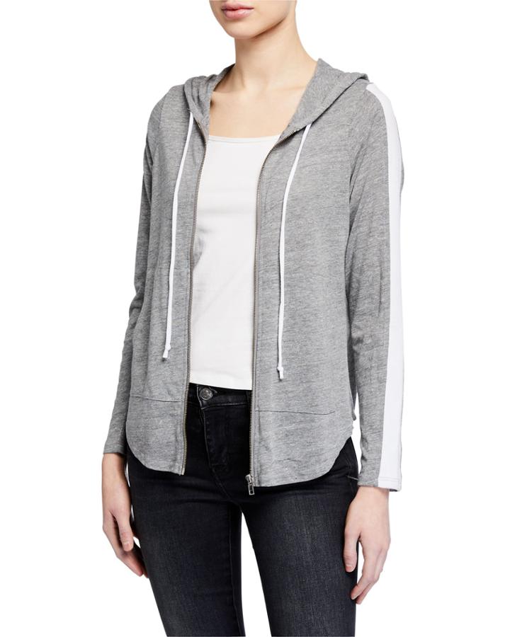 Blocked Jersey Zip Up Track Hoodie