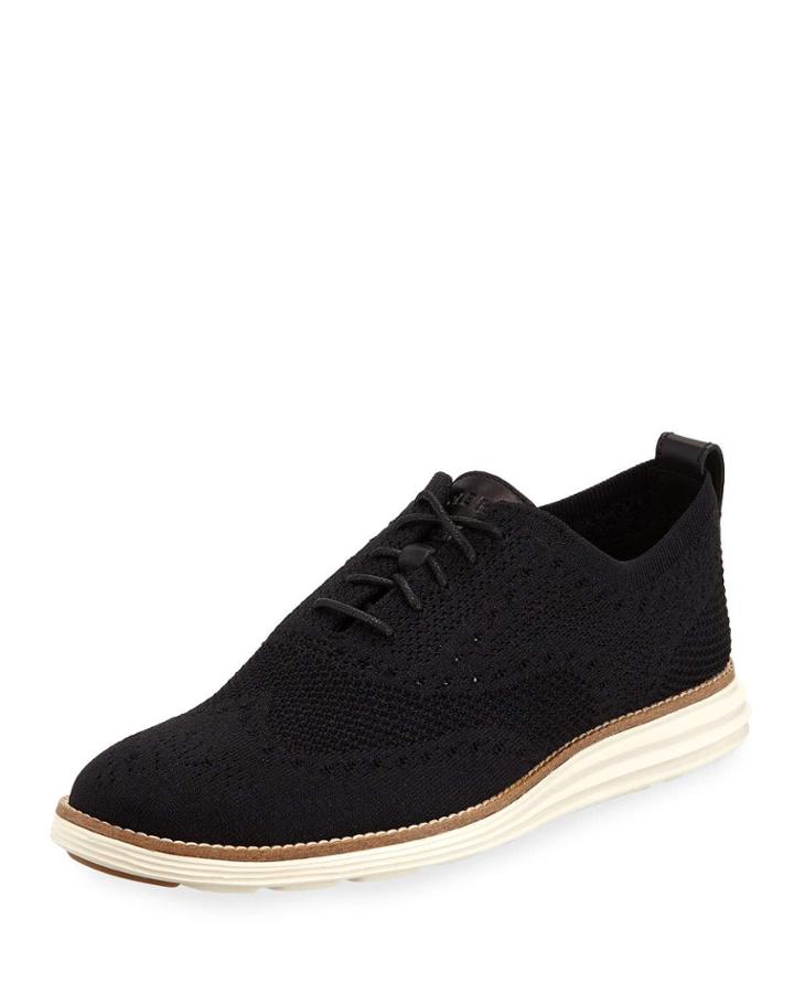 Men's Zerogrand Knit Oxford Sneakers, Black