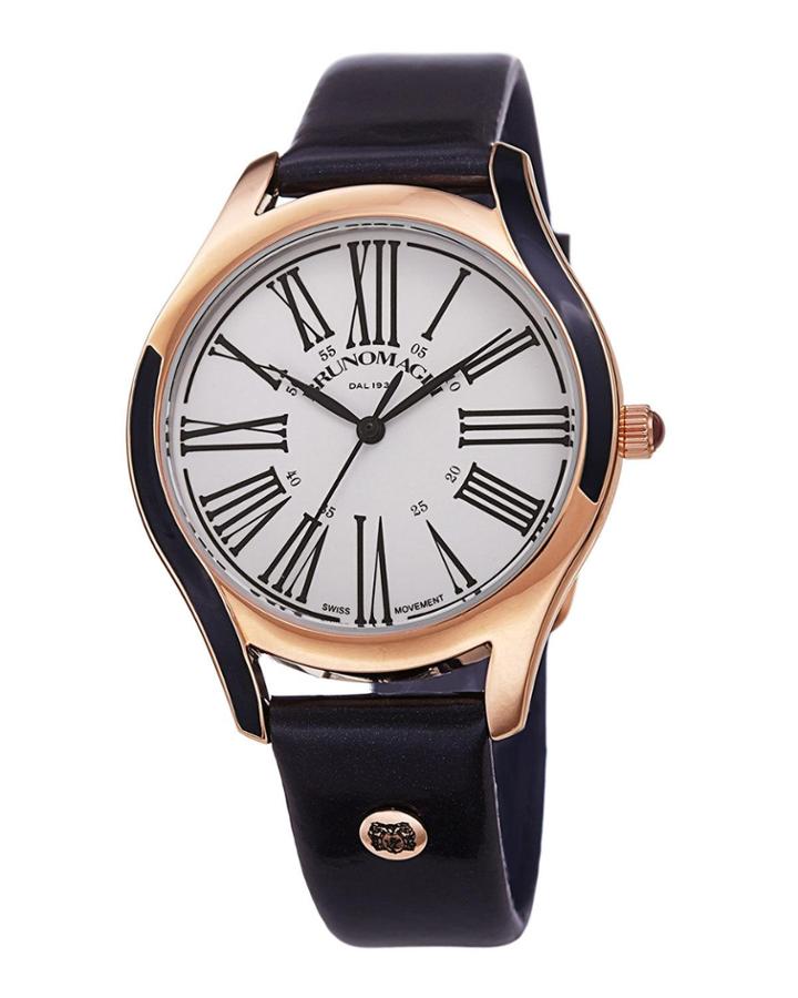 36mm Alessia Enamel Watch W/ Patent Leather, Navy/gold