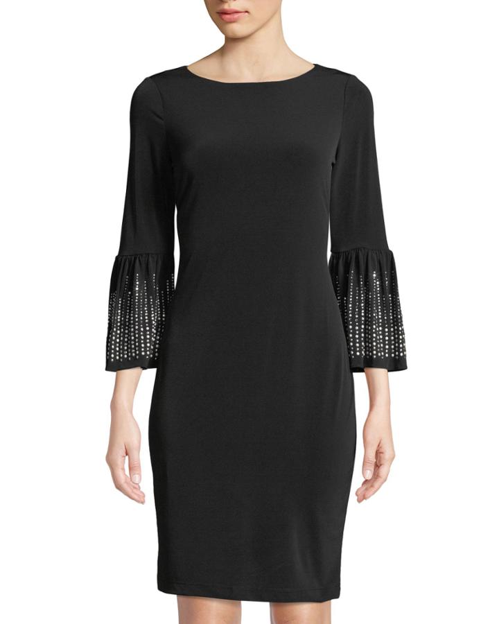 Crystal-embellished Bell-sleeve