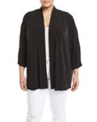 3/4-sleeve Cascading Cozy Cardigan,