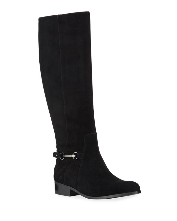 Regina Suede Bit Riding Knee Boots
