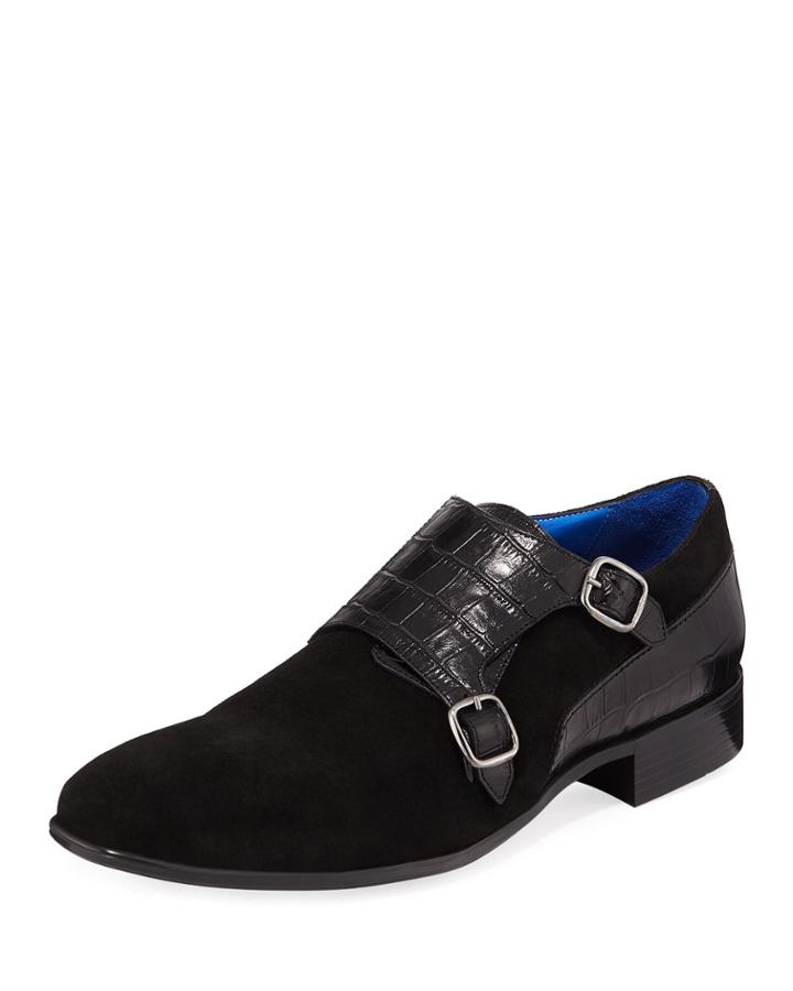 Men's Suede Monk Strap Dress