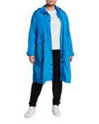 Plus Size Oversized Water-resistant Hooded Anorak