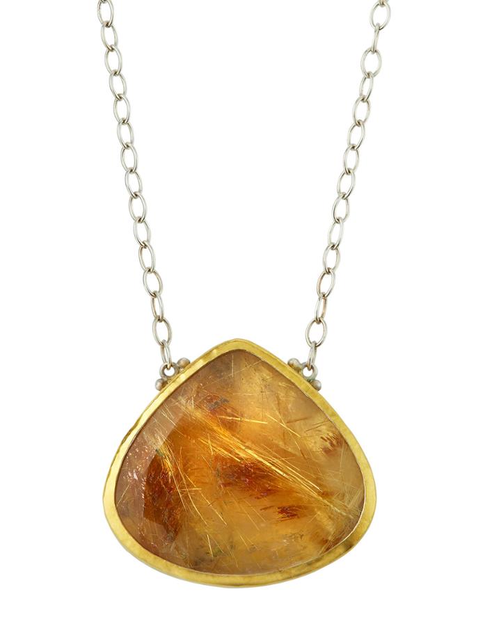 One-of-a-kind Pendant Necklace, Rutilated Quartz