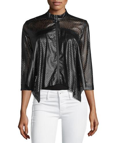 Perforated Faux-leather Jacket
