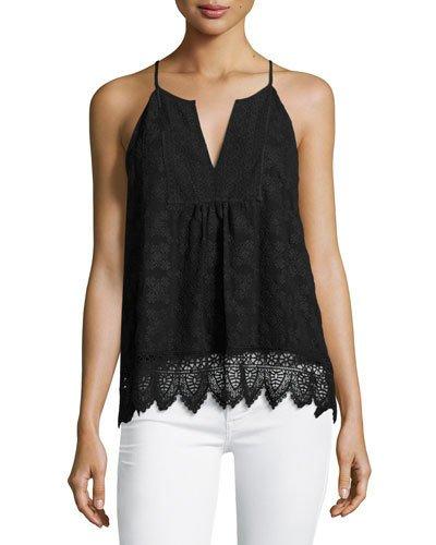 Ember Sleeveless Lace Top, Black