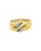 18k Two-tone Diamond-wrapped Ring,